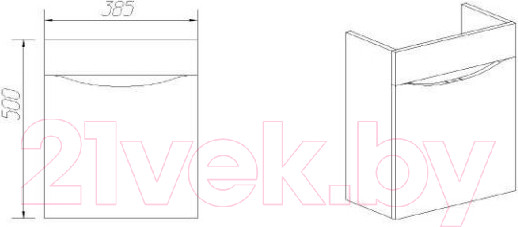 Изображение товара Тумба с умывальником Viant Рим Como 40 / VRIM40CO-T1STP + S-UM-COM40/1-w