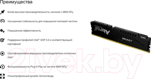 Изображение товара Оперативная память DDR5 Kingston KF556C36BBEK2-16