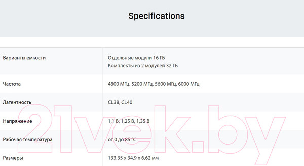 Изображение товара Оперативная память DDR5 Kingston KF556C36BBEK2-16