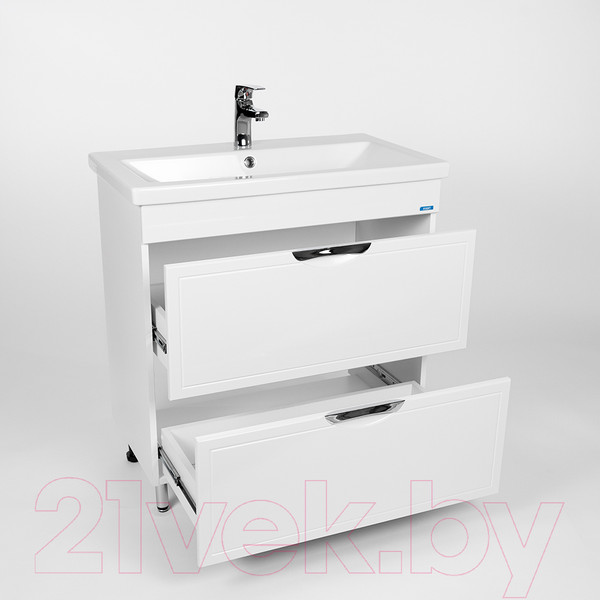 Изображение товара Тумба с умывальником Viant Лима Como 80 / VLIM80CO-T2Y + S-UM-COM80/1-w