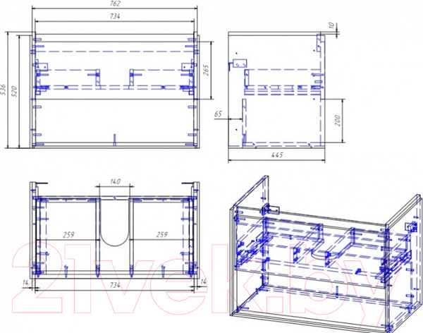 Изображение товара Тумба с умывальником Cersanit Louna 80 + Como 80