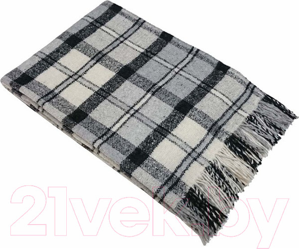 Изображение товара Плед Vladi Палермо 140x200 / 10521 (Crocus белый-дым-темно-серый)