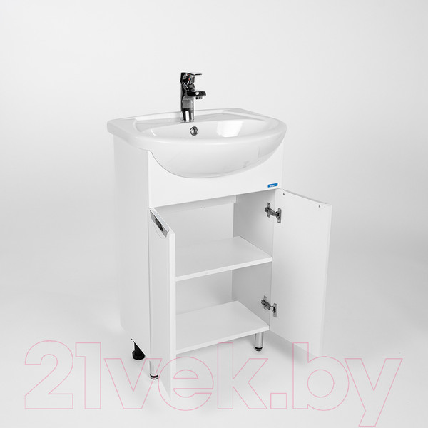 Изображение товара Тумба с умывальником Viant Лима Erica 55 / VLIM55ER-T2ST + S-UM-ERI-55-1-W