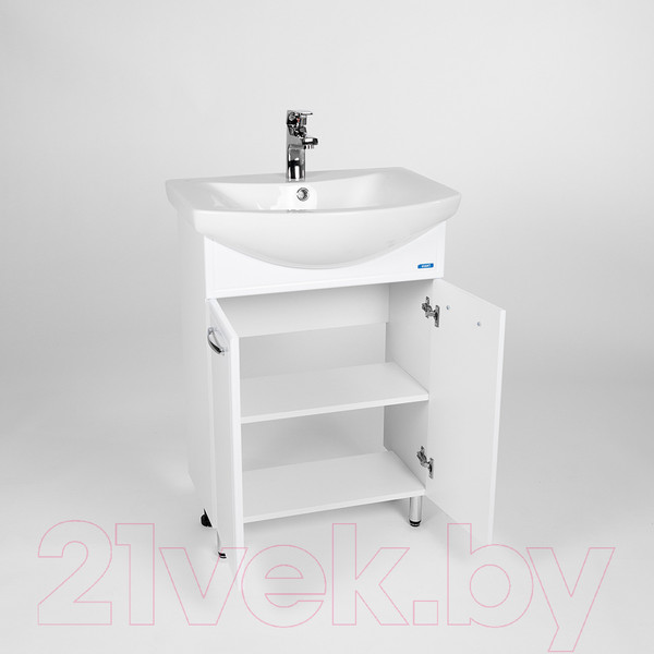 Изображение товара Тумба с умывальником Viant Милан Балтика 60 / VMIL60BA-T2ST + WH110246