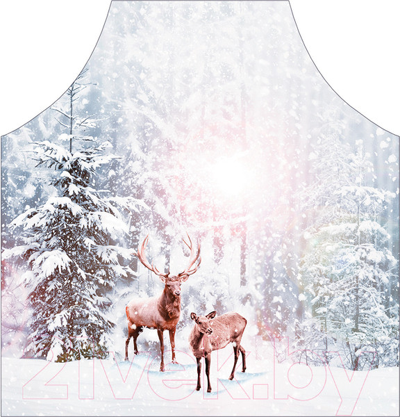 Изображение товара Кухонный фартук JoyArty Олени в снегу / ap-78647