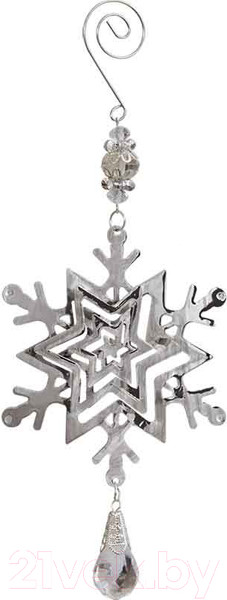 Изображение товара Елочная игрушка Волшебная страна Новогодняя снежинка / 100959 (серебро)