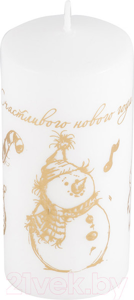 Изображение товара Свеча Волшебная страна Deco Christmas Снеговик / 008159 (золото/белый)