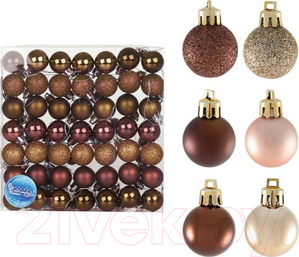 Изображение товара Набор шаров новогодних Волшебная страна Торжество / 007481 (49шт, медь)
