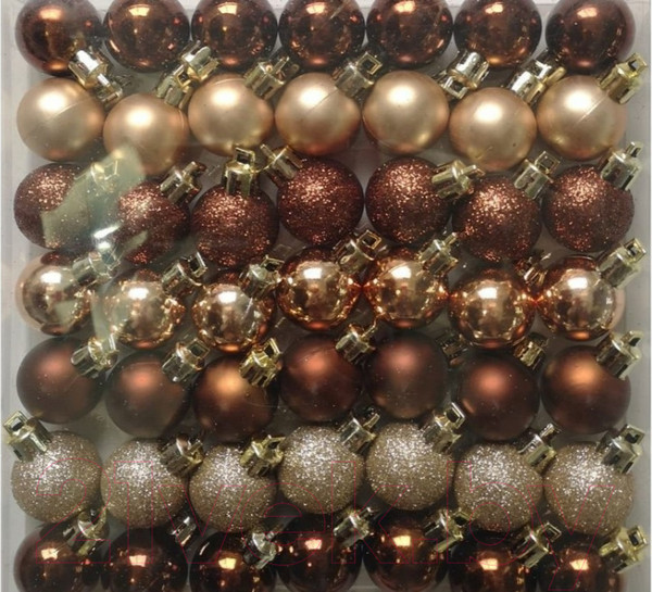 Изображение товара Набор шаров новогодних Волшебная страна Торжество / 007481 (49шт, медь)