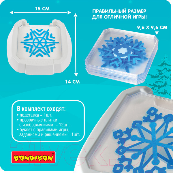 Изображение товара Игра-головоломка Bondibon Мои снежинки. Кружево / ВВ5078