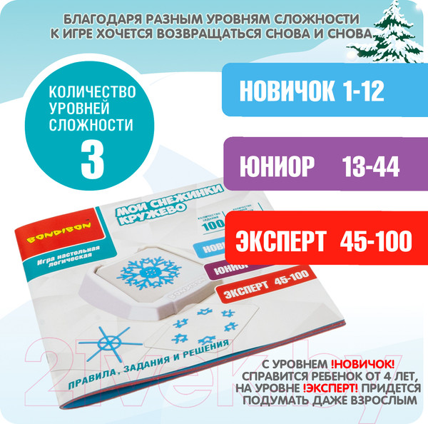 Изображение товара Игра-головоломка Bondibon Мои снежинки. Кружево / ВВ5078
