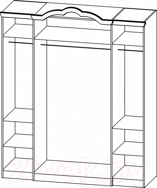 Изображение товара Шкаф Мебель-Неман Орхидея СП-002-14Д2 (белое дерево)