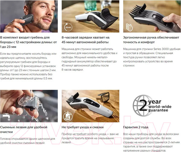 Изображение товара Машинка для стрижки волос Philips HC3525/15