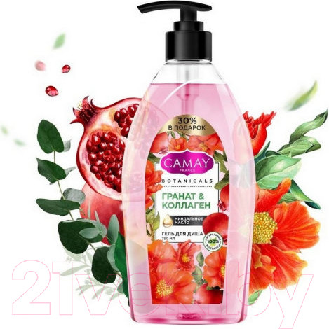 Изображение товара Гель для душа Camay Botanicals Цветы граната (750мл)