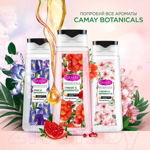Изображение товара Гель для душа Camay Botanicals Японская сакура (250мл)