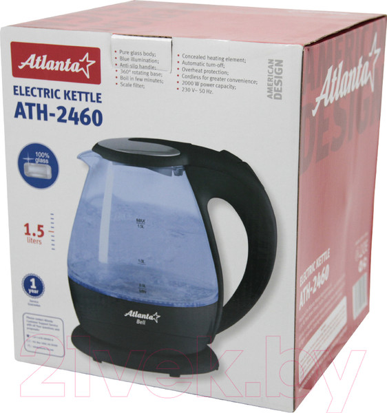 Изображение товара Электрочайник Atlanta ATH-2460 (черный)