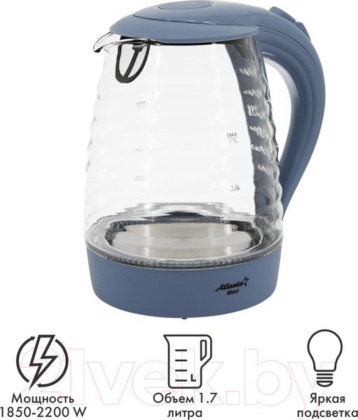 Изображение товара Электрочайник Atlanta ATH-2467 (голубой)