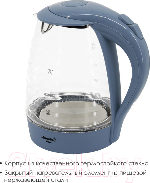 Изображение товара Электрочайник Atlanta ATH-2467 (голубой)