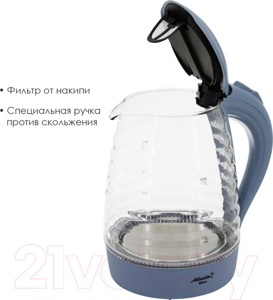 Изображение товара Электрочайник Atlanta ATH-2467 (голубой)