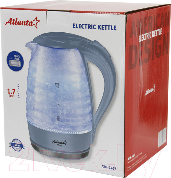 Изображение товара Электрочайник Atlanta ATH-2467 (голубой)