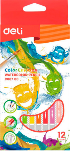 Изображение товара Набор акварельных карандашей Deli C00700 (12цв)