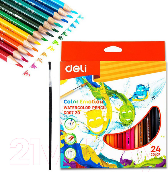 Изображение товара Набор акварельных карандашей Deli C00720 (24цв)