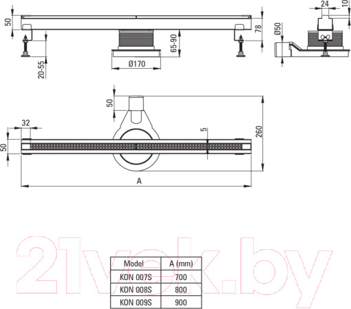 Изображение товара Трап для душа Deante KON 008S