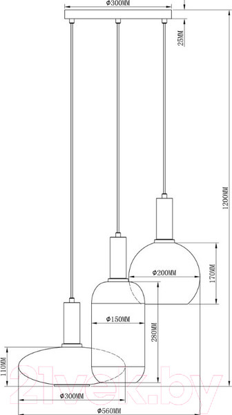 Изображение товара Люстра Moderli Martin / V2892-3P