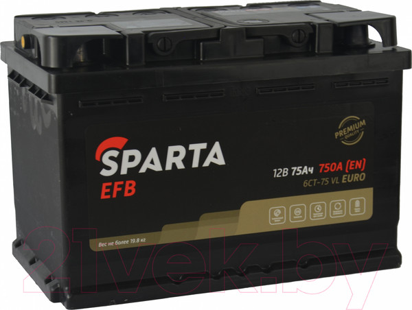 Изображение товара Автомобильный аккумулятор SPARTA EFB 6СТ-75 Евро 750A (75 А/ч)
