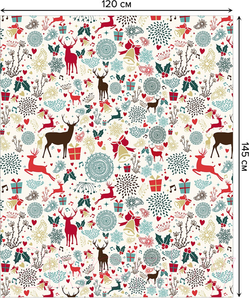 Изображение товара Скатерть JoyArty Новогодние олени / tc_185481 (120x145)