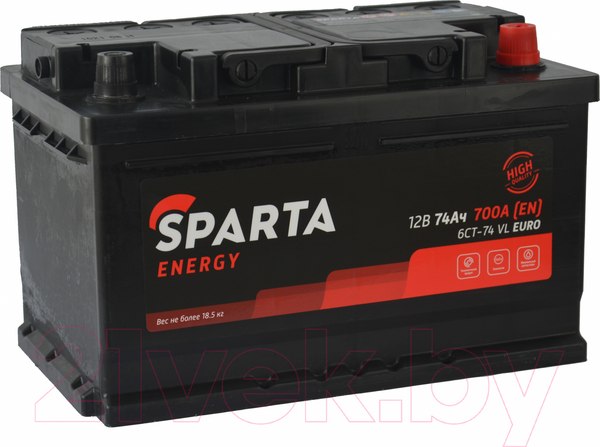 Изображение товара Автомобильный аккумулятор SPARTA Energy 6СТ-74 LB Евро 700A (74 А/ч)