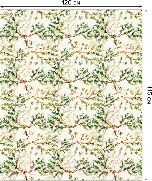 Изображение товара Скатерть JoyArty Ветки хвои / tc_185484 (120x145)