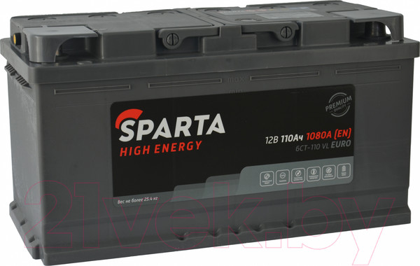 Изображение товара Автомобильный аккумулятор SPARTA High Energy 6СТ-110 Евро 1080A (110 А/ч)
