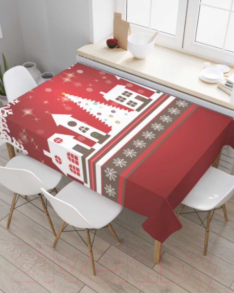 Изображение товара Скатерть JoyArty Рождественский город / tc_19380 (180x145)