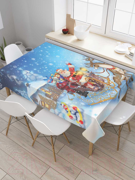Изображение товара Скатерть JoyArty Санта везет подарки / tc_19396 (180x145)