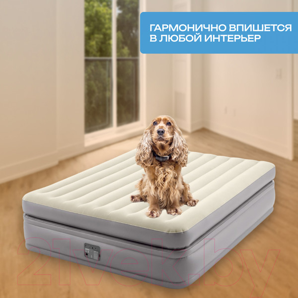 Изображение товара Надувная кровать Intex Queen Comfort Elevated 64164ND (152x203x51, встроенный электронный насос)