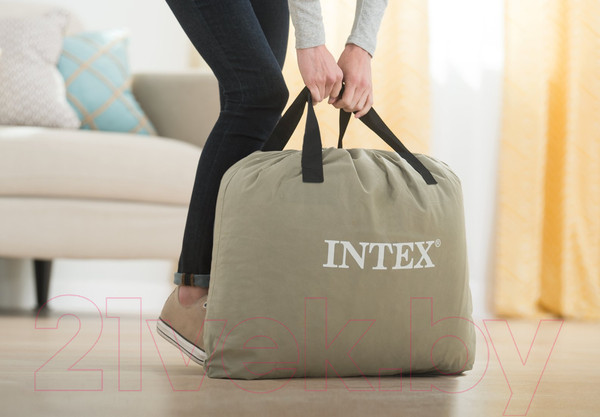 Изображение товара Надувная кровать Intex Queen Comfort Elevated 64164ND (152x203x51, встроенный электронный насос)