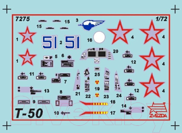 Изображение товара Сборная модель Звезда Самолет Су-50 Т-50 / 7275П