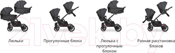 Изображение товара Детская универсальная коляска Riko Team 2 в 1 2020 (03/Basil)