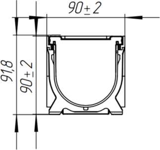 Изображение товара Лоток водоотводный Стандартпарк Пластиковый Spark 088011-М ЛВ-7.9.9-ПП с решеткой