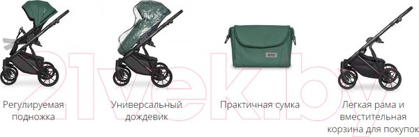Изображение товара Детская универсальная коляска Riko Montana Ecco 2 в 1 (12/черный)