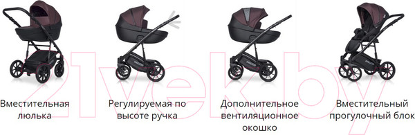 Изображение товара Детская универсальная коляска Riko Basic Pacco 2 в 1 (08, желтый/черный)