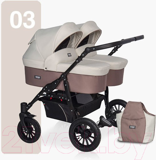 Изображение товара Детская универсальная коляска Riko Basic Saxo 2 в 1 (03/бежевый/коричневый)