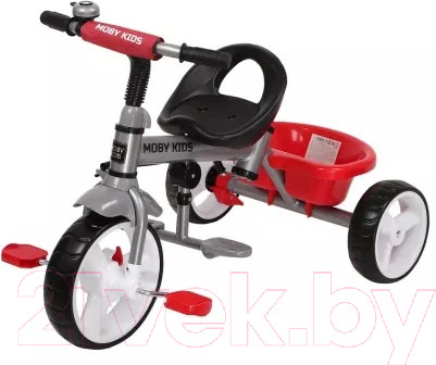Изображение товара Трехколесный велосипед с ручкой Moby Kids Blitz 10x8 EVA / 646210 (красный)