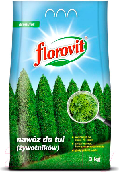 Изображение товара Удобрение Florovit Для туй гранулированное (3кг, мешок)