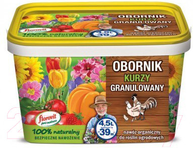 Изображение товара Удобрение Florovit Про Натура куриный навоз гранулированное (4.5, ведро)