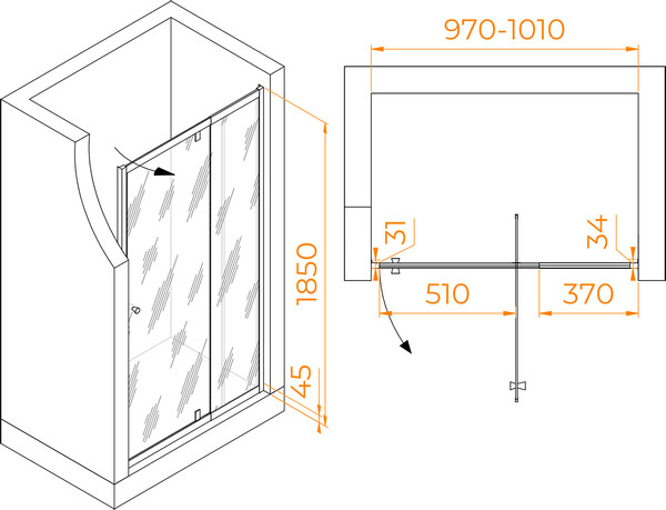 Изображение товара Душевая дверь RGW PA-02 / 41080200-11