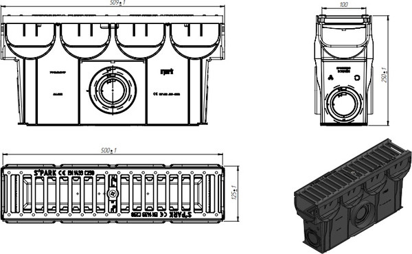 Изображение товара Пескоуловитель Стандартпарк Spark ПУ–10.14.25-ПП с РВ щель ВЧ / 0888033