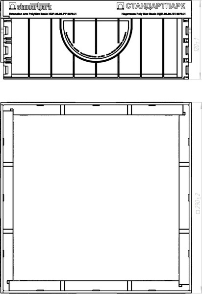 Изображение товара Дождеприемник Стандартпарк Сборный PolyMax Basic ДПС–30.30.12-ПП / 8270