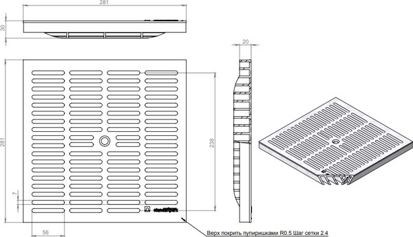 Изображение товара Крышка дождеприемника Стандартпарк PolyMax Basic К-28.28-ПП / 3389-Ч